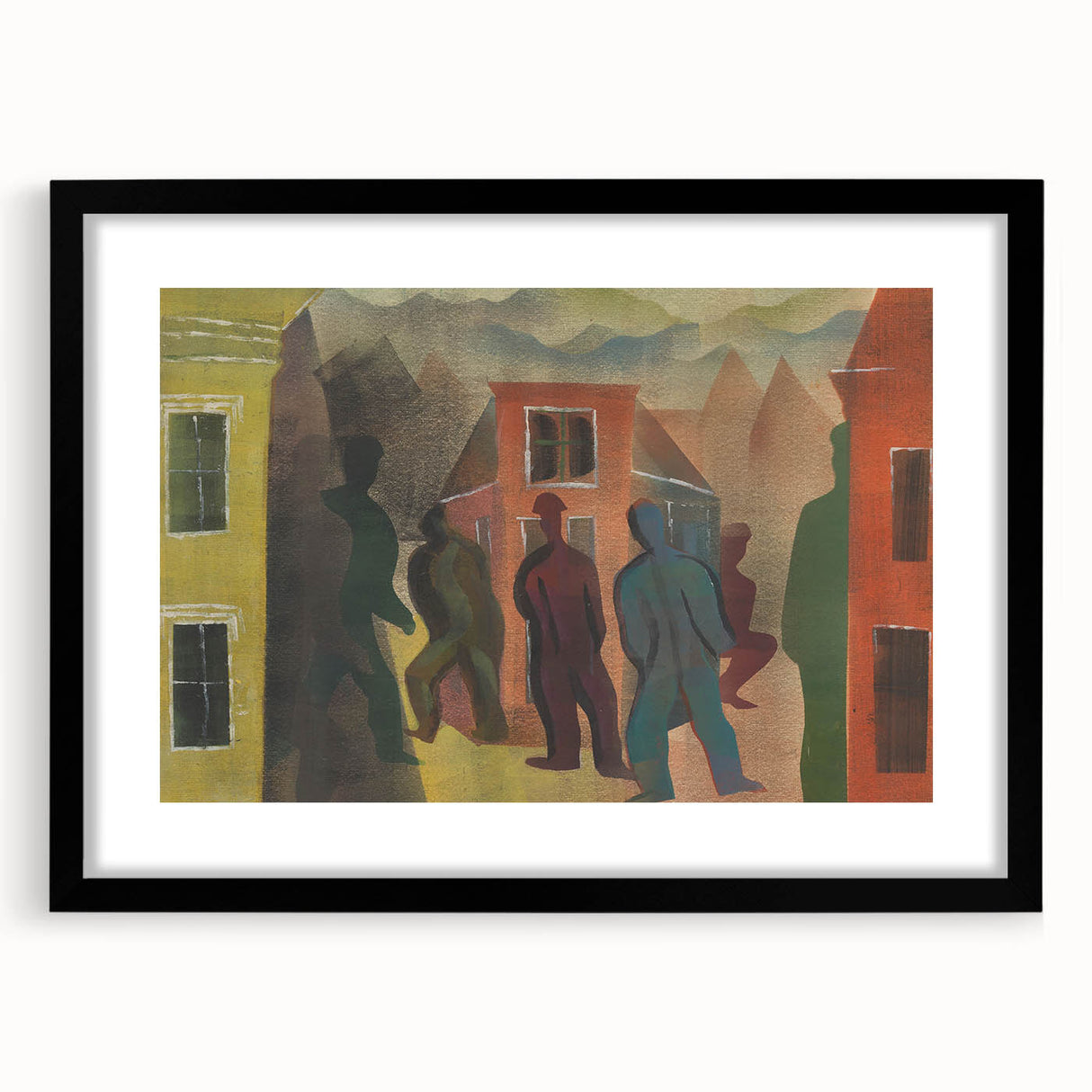 Modern Urban Street Scene Wall Art - Colorful Abstract Cityscape Decor