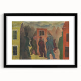 Modern Urban Street Scene Wall Art - Colorful Abstract Cityscape Decor