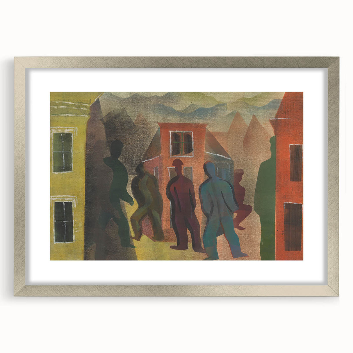 Modern Urban Street Scene Wall Art - Colorful Abstract Cityscape Decor