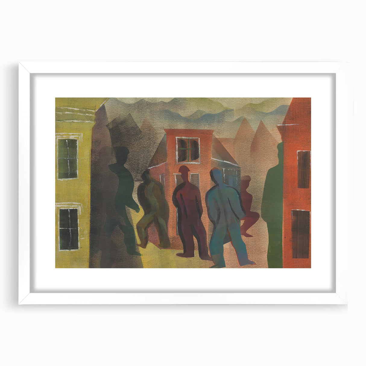 Modern Urban Street Scene Wall Art - Colorful Abstract Cityscape Decor