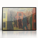 Modern Urban Street Scene Wall Art - Colorful Abstract Cityscape Decor