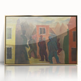 Modern Urban Street Scene Wall Art - Colorful Abstract Cityscape Decor