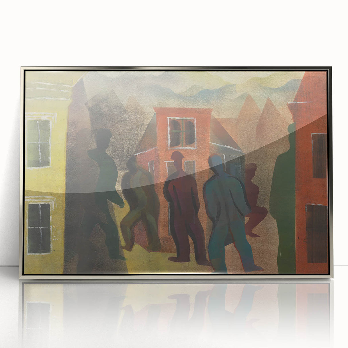 Modern Urban Street Scene Wall Art - Colorful Abstract Cityscape Decor