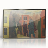 Modern Urban Street Scene Wall Art - Colorful Abstract Cityscape Decor