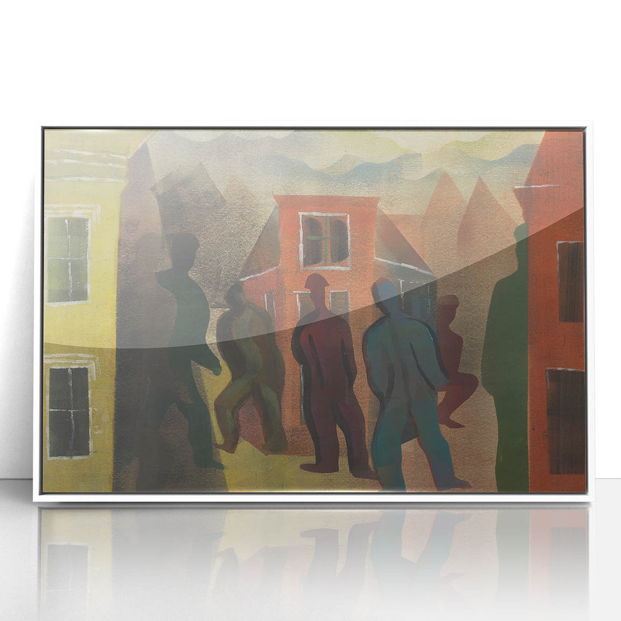 Modern Urban Street Scene Wall Art - Colorful Abstract Cityscape Decor