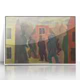 Modern Urban Street Scene Wall Art - Colorful Abstract Cityscape Decor