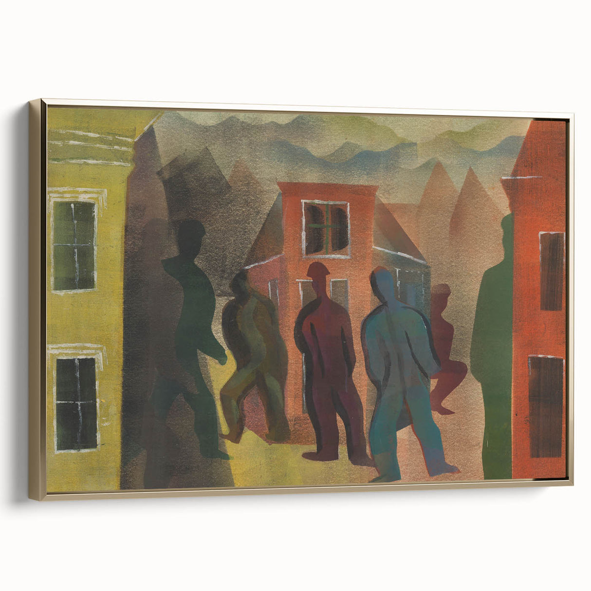 Modern Urban Street Scene Wall Art - Colorful Abstract Cityscape Decor