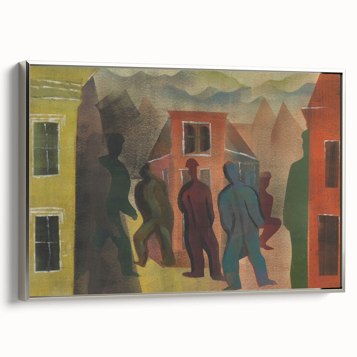 Modern Urban Street Scene Wall Art - Colorful Abstract Cityscape Decor