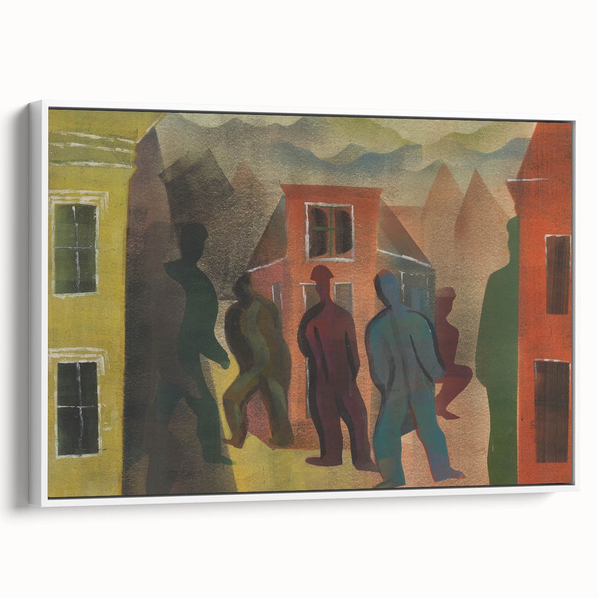 Modern Urban Street Scene Wall Art - Colorful Abstract Cityscape Decor
