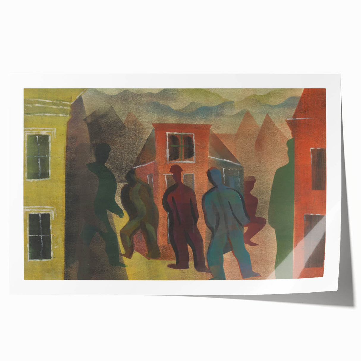 Modern Urban Street Scene Wall Art - Colorful Abstract Cityscape Decor