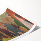 Modern Urban Street Scene Wall Art - Colorful Abstract Cityscape Decor