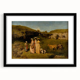 Classical Realism Painting - Young Ladies in Countryside Scene by Courbet