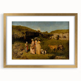 Classical Realism Painting - Young Ladies in Countryside Scene by Courbet