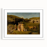 Classical Realism Painting - Young Ladies in Countryside Scene by Courbet