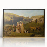 Classical Realism Painting - Young Ladies in Countryside Scene by Courbet