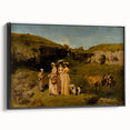 Classical Realism Painting - Young Ladies in Countryside Scene by Courbet