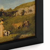 Classical Realism Painting - Young Ladies in Countryside Scene by Courbet