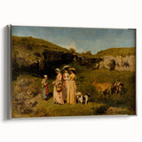 Classical Realism Painting - Young Ladies in Countryside Scene by Courbet