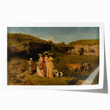 Classical Realism Painting - Young Ladies in Countryside Scene by Courbet