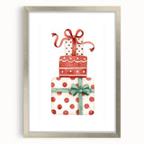 Festive Gift Stack Girls Room Wall Art – Kids Room Art Print
