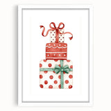 Festive Gift Stack Girls Room Wall Art – Kids Room Art Print