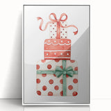 Festive Gift Stack Girls Room Wall Art – Kids Room Art Print