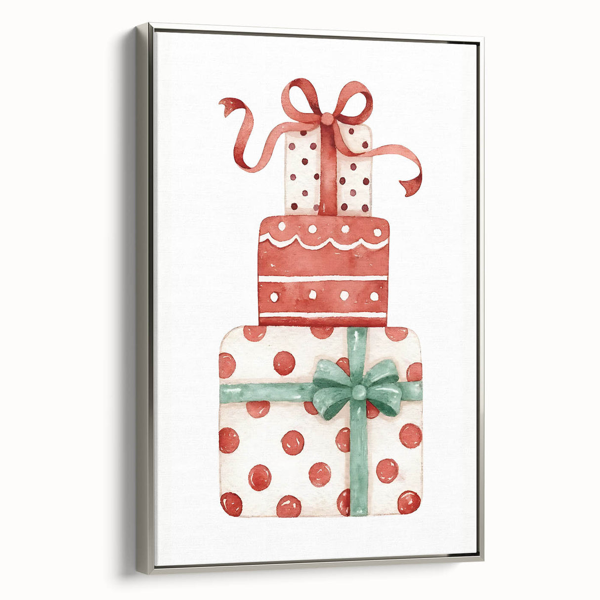 Festive Gift Stack Girls Room Wall Art – Kids Room Art Print