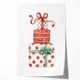 Festive Gift Stack Girls Room Wall Art – Kids Room Art Print