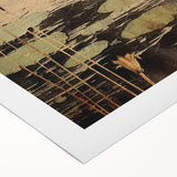 Serene Lotus Wall Art – Gold & Brown Modern Canvas Print