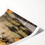 Serene Lotus Wall Art – Gold & Brown Modern Canvas Print