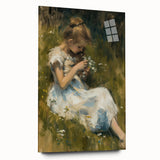 Abstract figurative acrylic artwork displayed in a sleek glass frame, showcasing vibrant colors and dynamic shapes, ideal for modern home decor.