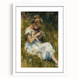 Abstract figurative wall art frame with a white mat, showcasing a modern, colorful design that complements contemporary decor in any living space. Perfect for adding a stylish touch to home interiors.