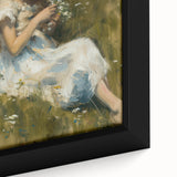 Close-up of a vibrant abstract figurative framed canvas artwork showcasing bold colors and intricate details, ideal for modern home decor and artistic expression.