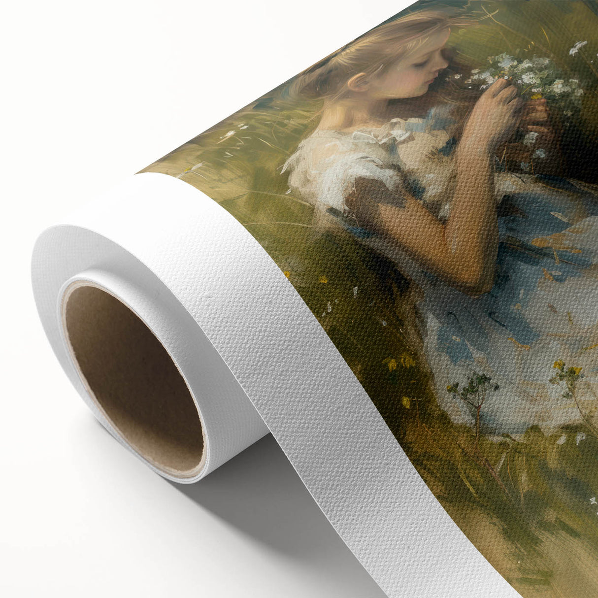 Abstract figurative art on rolled canvas, showcasing vibrant colors and dynamic shapes. Ideal for modern home decor, packaged securely in a cardboard tube.