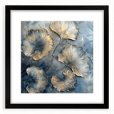 Abstract floral art frame featuring a black mat, showcasing vibrant colors and intricate patterns. Ideal for modern home decor and artistic displays.
