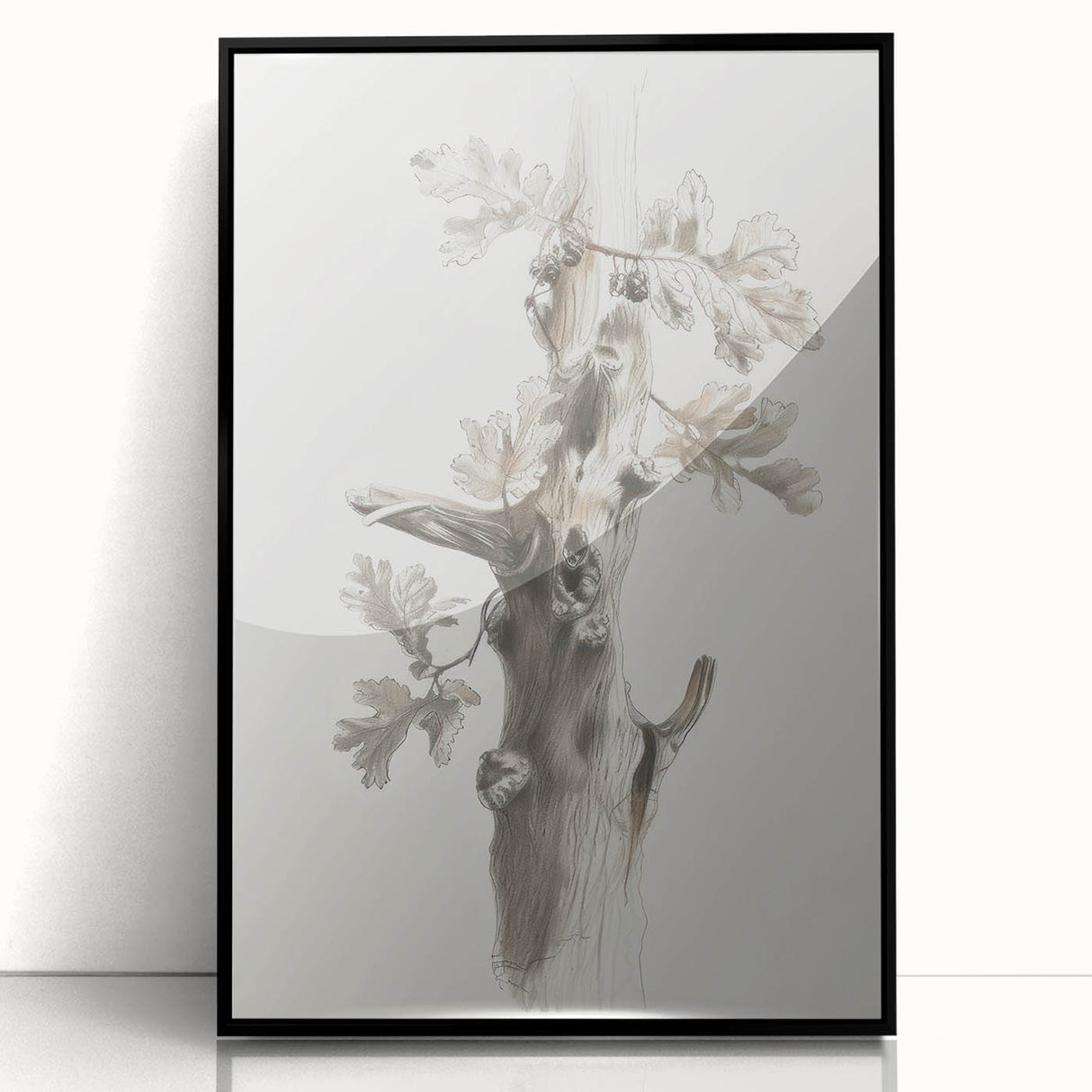 Framed acrylic artwork showcasing vibrant abstract floral design in shades of pink and green, presented in a sleek black frame, ideal for modern home decor.