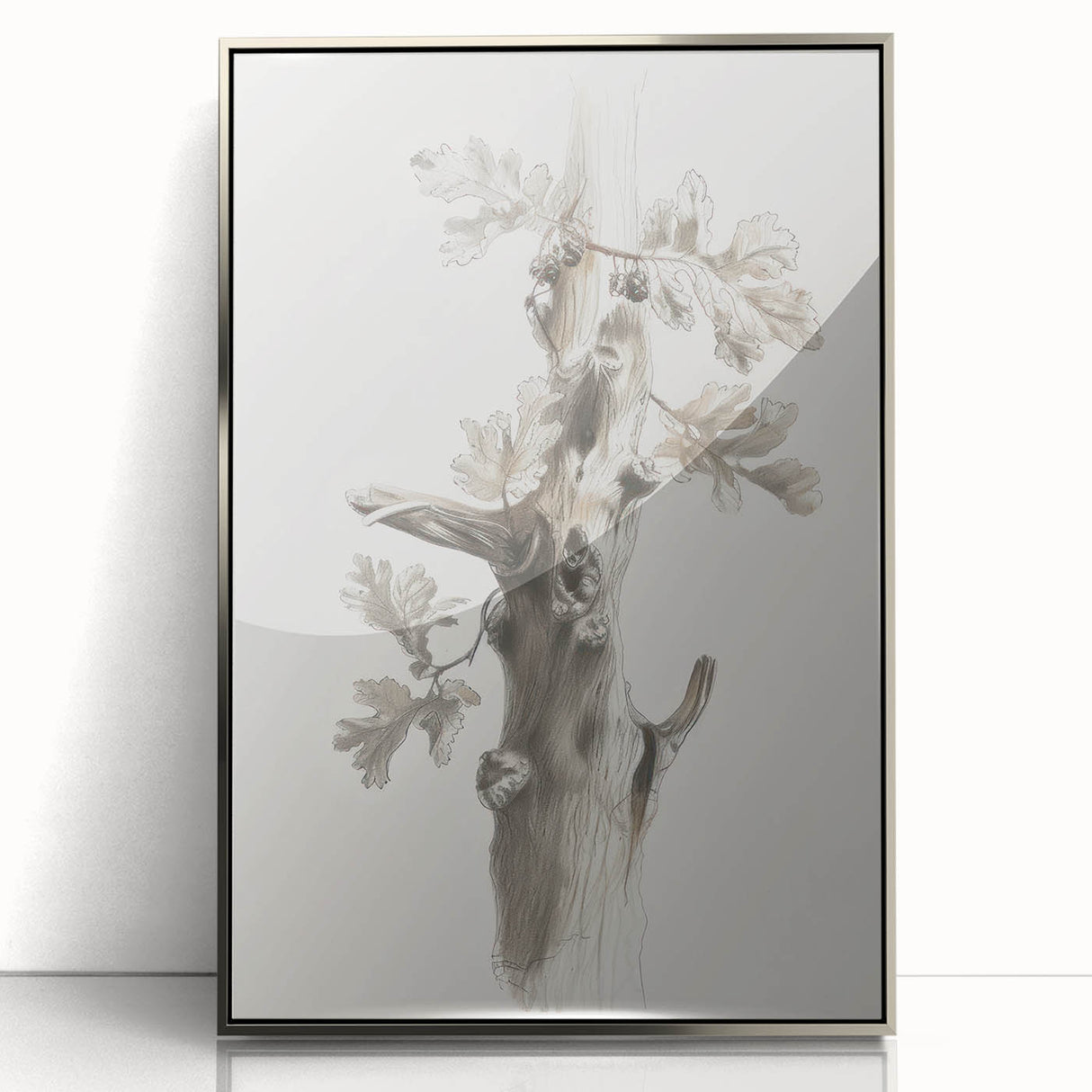 Framed acrylic artwork showcasing vibrant abstract floral designs in shades of pink, green, and gold, elegantly displayed in a sleek silver frame, perfect for modern home decor.