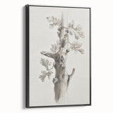 Framed canvas artwork showcasing an abstract floral design with vibrant colors on a black background, viewed from the side, ideal for modern home decor.