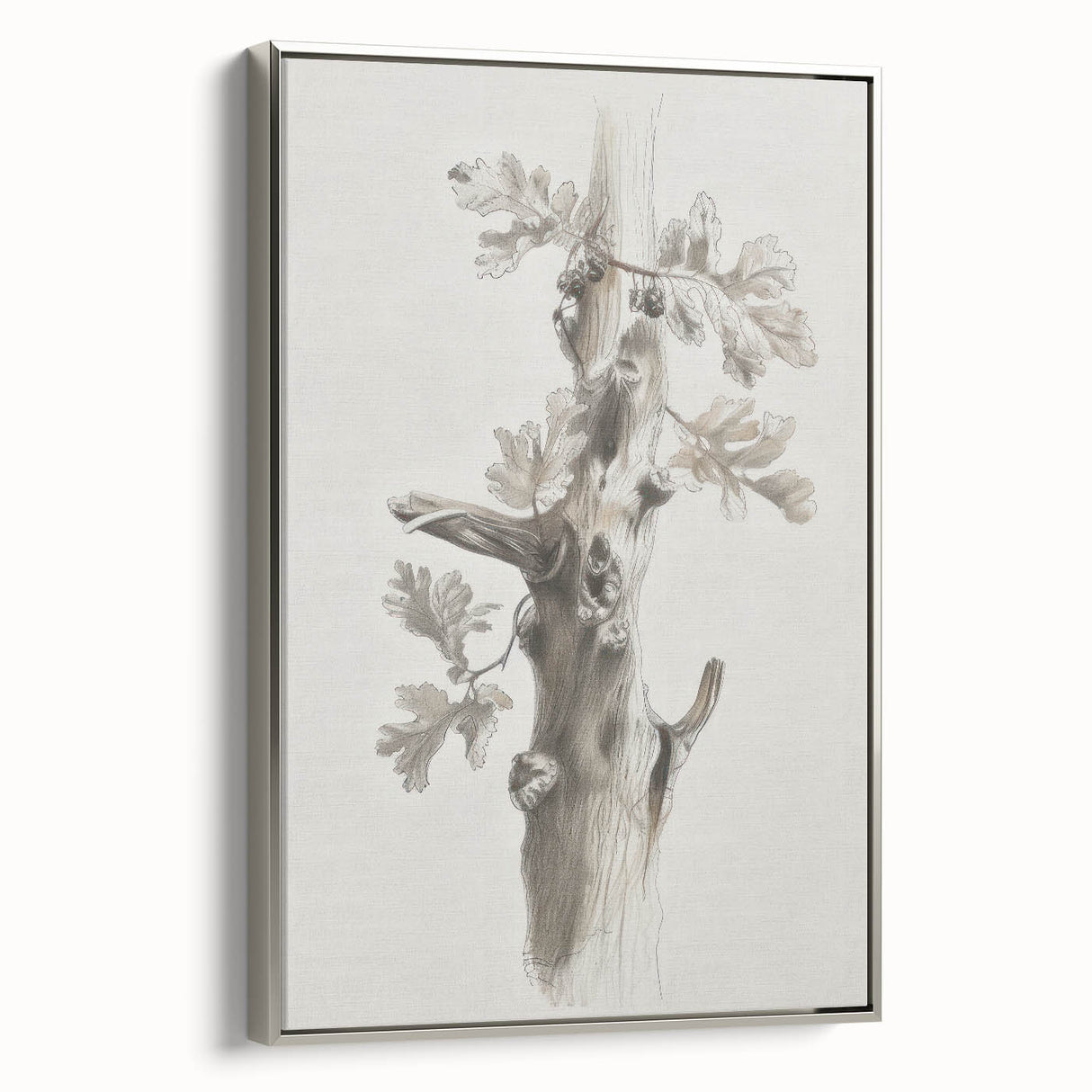 Elegant framed canvas showcasing abstract floral design in soft pastel colors, highlighted by a sleek silver frame, perfect for contemporary home decor.