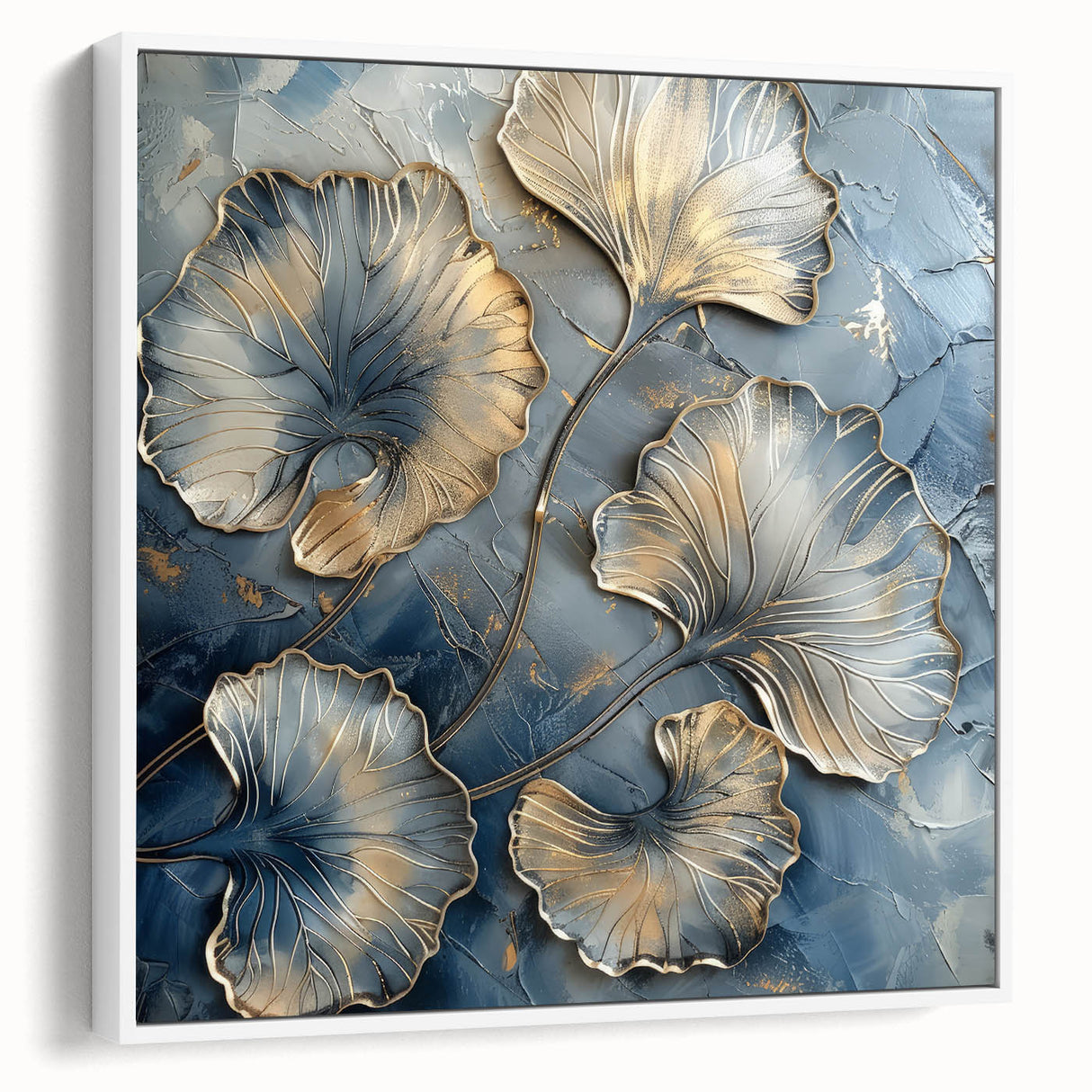 Framed canvas artwork showcasing a vibrant abstract floral design in shades of pink, green, and blue, viewed from the side against a clean white background. Ideal for modern home decor, this piece adds a touch of elegance and color to any interior setting.