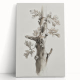 Abstract floral design stretched canvas leaning against a wall, showcasing vibrant colors and intricate patterns, ideal for modern home decor.