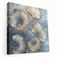 Elegant abstract floral design on stretched canvas, showcasing vibrant colors and intricate patterns, ideal for home decor. Side view highlights its texture and quality.