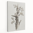 Abstract floral stretched canvas artwork showcasing vibrant colors and intricate designs, ideal for home decor, displayed from a side view. Perfect for adding a modern touch to living spaces.