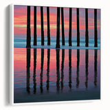 Framed abstract landscape canvas art in white, showcasing vibrant colors and unique patterns, ideal for modern home decor. Side view highlights its elegant design.