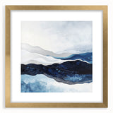 Modern Monochrome Abstract Wall Art – Navy and Silver Canvas