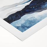 Modern Monochrome Abstract Wall Art – Navy and Silver Canvas