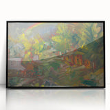 Expressionist Art - Rainbow Over a Village Abstract Landscape Wall Art