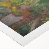 Expressionist Art - Rainbow Over a Village Abstract Landscape Wall Art