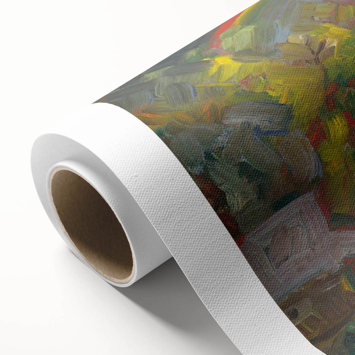 Expressionist Art - Rainbow Over a Village Abstract Landscape Wall Art