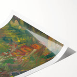 Expressionist Art - Rainbow Over a Village Abstract Landscape Wall Art